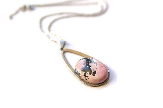 Rhodochrosite ∞ Positivity, Emotional Healing, Scorpio Birthstone, Solar Plexus Chakra ∞ Jewelry, Gemstone, Pendant Cabochon, Gift for Her
