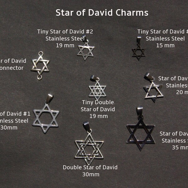 Star of David Charms Necklace, Jewish Faith Religious Pendants, Amulet Star Salomon, talisman Bar & bat Mitzvah religious Jewelry gift