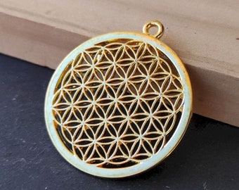 LOT DIY 3/5 Pcs Flower of Life Gold Charms, alchemic symbols Pendant Jewelry Supply For DIY Necklace Making, Sacred Geometry Crafting Sets