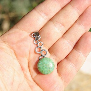 Chrysocolla crystal Pendant Necklace in Stainless Steel, Natural Gemstone Jewelry, Energy Healing, Crystal healing, Crystals Healing