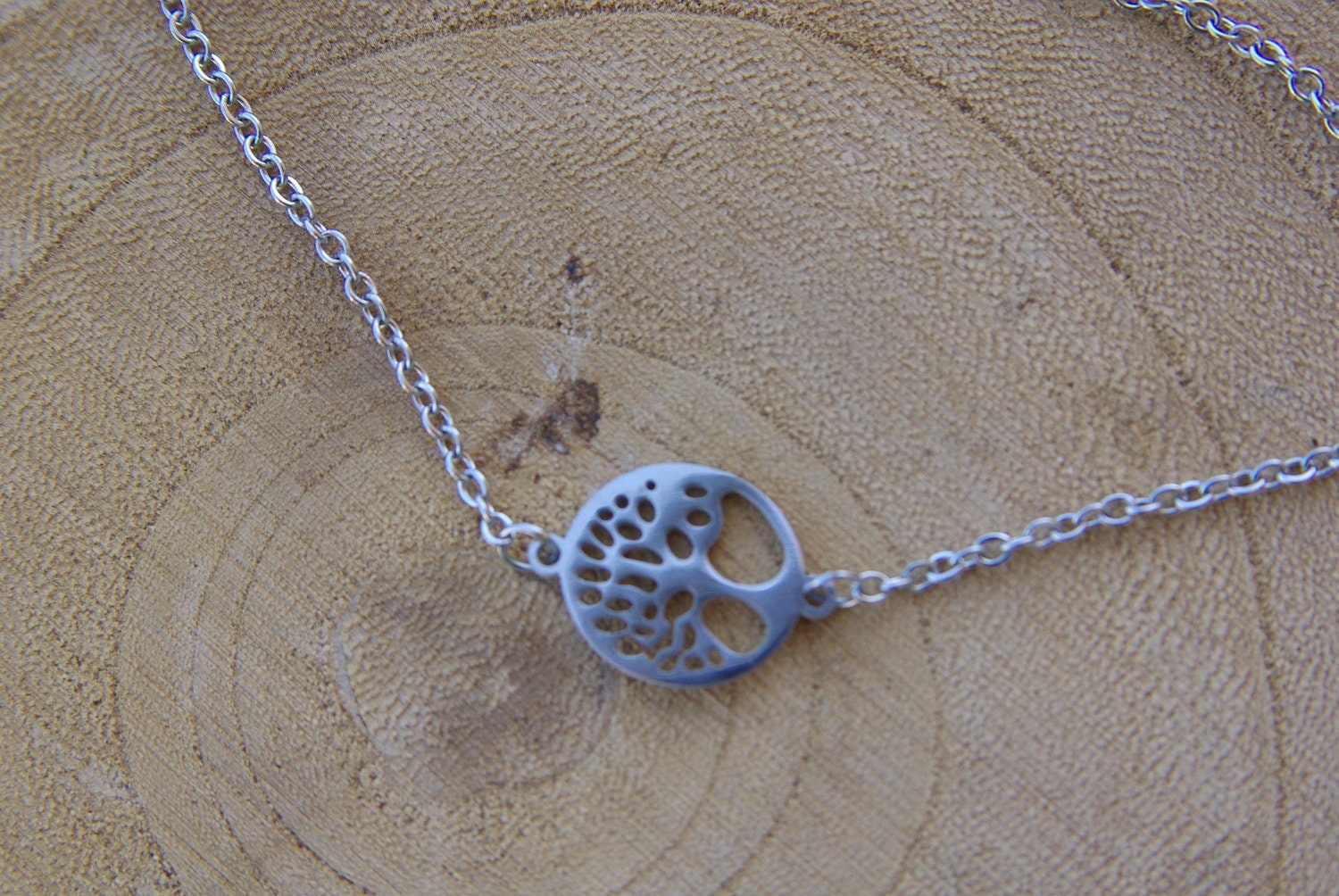 Bracciale In Titanio Albero Della Vita Con Zirconia - Regolabile 22 Cm, Peso 113,4 G, Acciaio Inossidabile - Regalo Significativo Per Donne