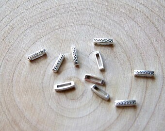 10/50 pcs Slide Charms Ethnic Diy Jewelry making in Tibetan Style Alloy, Cadmium Free & Lead Free, Size 15.5x4x5mm, hole inner 11x2mm