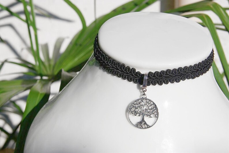Tree of life Lace choker Necklace Personalized Spiritual Pendant Jewelry Mindfulness Gift For girl Reiki Charm Meditation Yoga Necklace