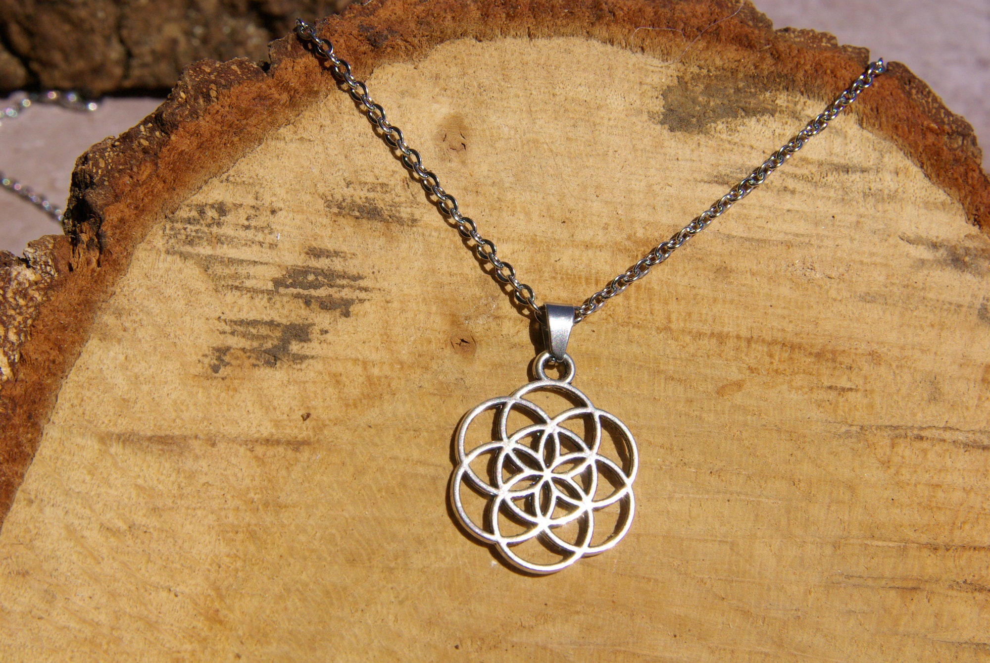 Mens necklace Flower Of Life Seed Of Life Pendant Necklace Mandala Hexagon Sacred Geometry Jewelry Fleur De Vie Glass Cabochon Necklace