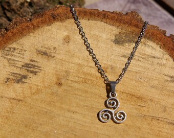 Collier Pendentif Argent 925 Triskel Celtique - Symbole Breton - Occasion