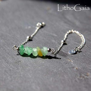 Grüne Aventurin Kristall Armband in Edelstahl, zierliches Fußkettchen Brautjungfer Geschenk, Energie Heilung einzigartiges Geschenke für Frauen