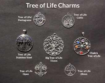 Tree of Life charms is a sacred geometry amulet Pendants, talisman spiritual necklace, chakra meditation Jewelry friendship gift