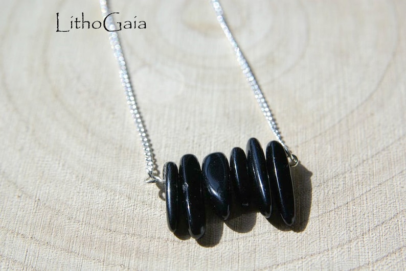 beeded black obsidian necklace beeded black obsidian necklace