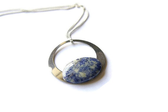 Natural Sodalite Jewelry, Gemstone Necklace, Pendant Cabochon, Healing Crystals, Sodalite Gift for Her, birthstone