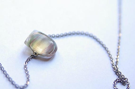Fluorite Pendant with 925 Sterling silver chain, Fluorite Necklace, Fluorite Gemstone, Fluorite Jewelry, Gemstones