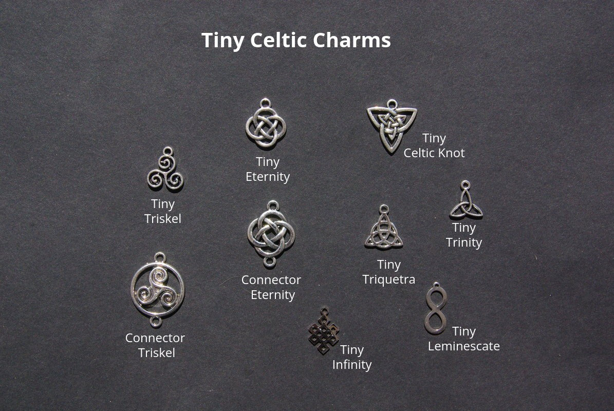 Celtic Knot Tiny Trinity Charm Necklace Celtic Knot Triquetra