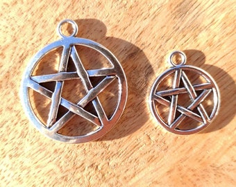 LOT DIY 3/5/10Pcs Tiny Pentagram Charms protection gift, Pentacle Sacred Geometry Jewelry Supply For DIY Necklace Making, Crafting Sets