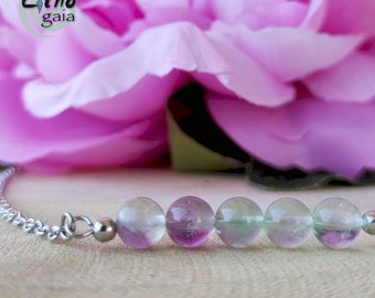 Fluorite Grade A Bar Necklace Silver bridemaids gifts, Minimalist Divine Energy Wedding Jewelry Gifts, gemstone energy healing crystals