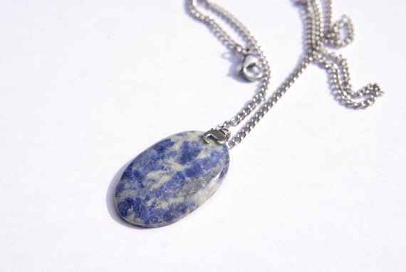 Natural Sodalite Jewelry, Gemstone Necklace, Pendant Cabochon, Sodalite Gift for Her, birthstone