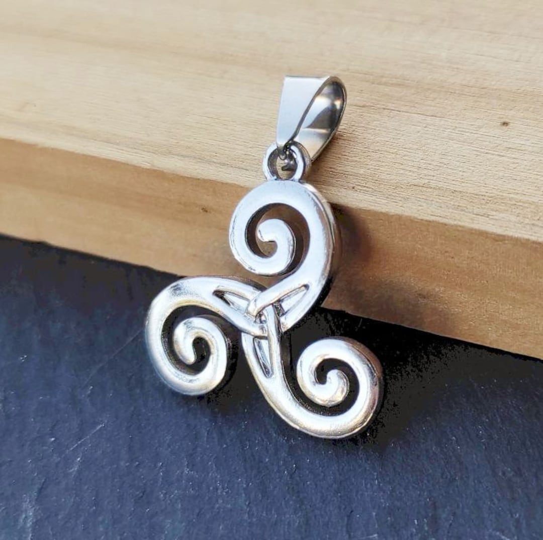 Pendentif Triskel En Argent 925 Avec Verre Facetté - Bretagne