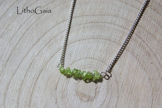 Peridot Bar necklace, 925 Sterling Silver, Peridot Gemstone Bar, birthstone necklace, Peridot jewelry Minimalist, Gift for Her, Zodiac