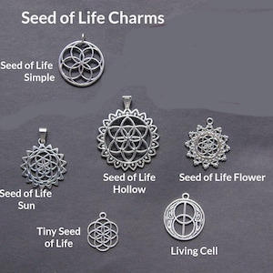 Pendentif Graine de Vie Bijoux géometrie sacrée, Charme Talisman Spirituel cadeau amitié, Fleur de vie Collier Meditation Amulette