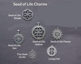 Seed of life Sacred Geometry Pendant, flower of life amulet spiritual charm necklace, talisman protection Jewelry gifts for men