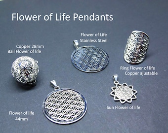 Flower of Life charms Necklace alchemic gift, sacred geometry amulet Pendants, talisman spiritual Jewelry friendship gift for him