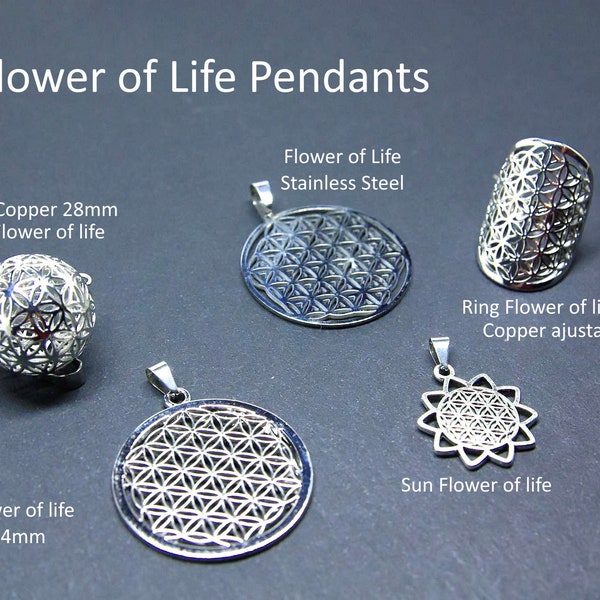 Flower of Life charms Necklace alchemic gift, sacred geometry amulet Pendants, talisman spiritual Jewelry friendship gift for him