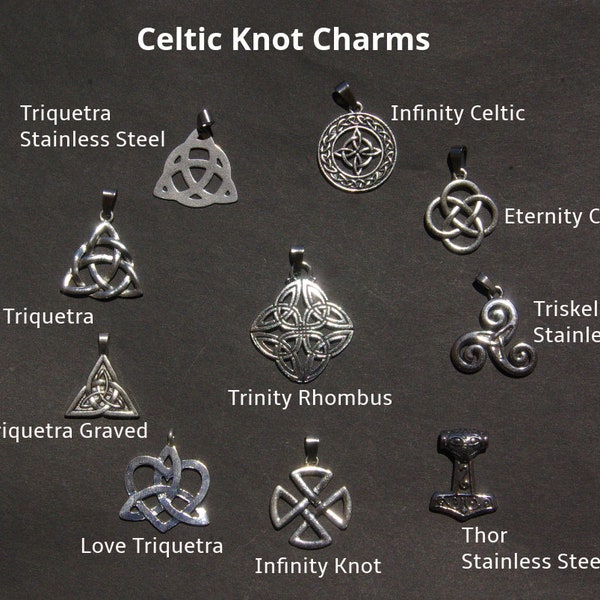 Celtic Trinity Knot Pendant for Good Luck, Irish Triskele Charms Necklace Gift friendship, Triquetra love knot Wiccan pagan talisman jewelry