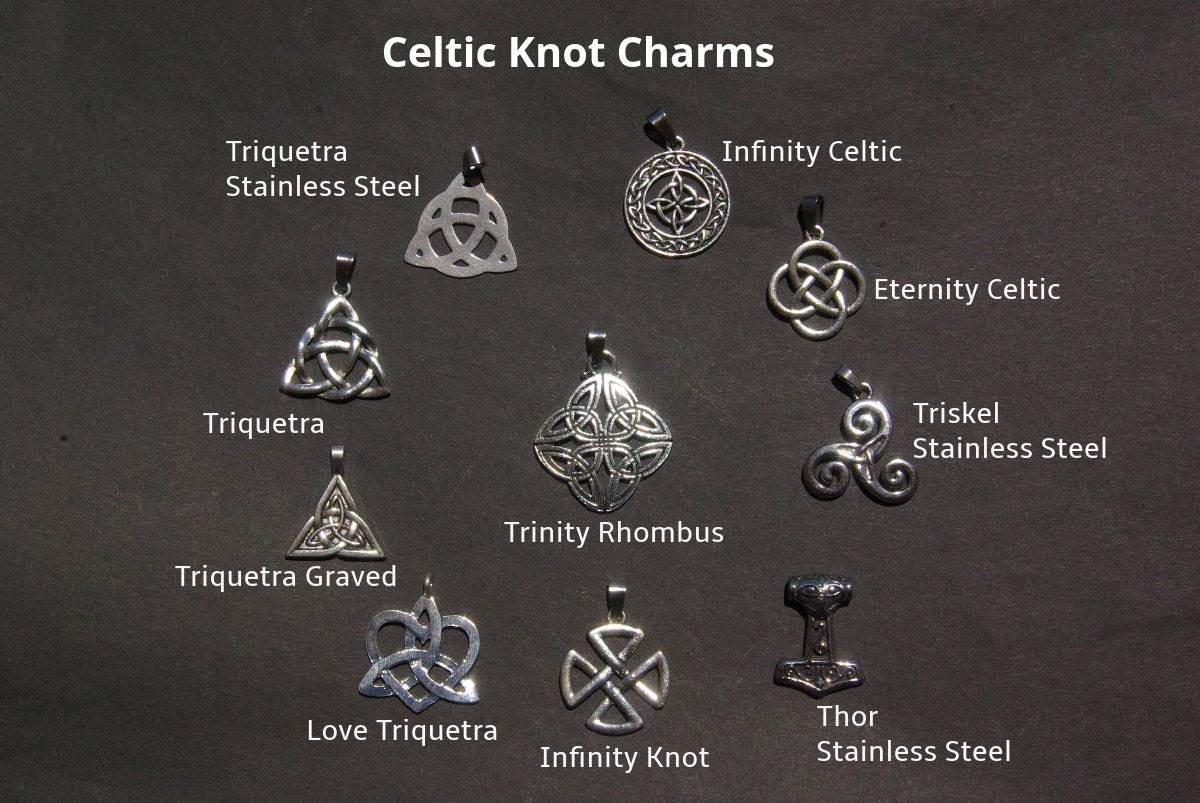 Celtic Trinity Knot Pendant for Good Luck, Irish Triskele Charms Necklace Gift friendship, Triquetra love knot Wiccan pagan talisman jewelry