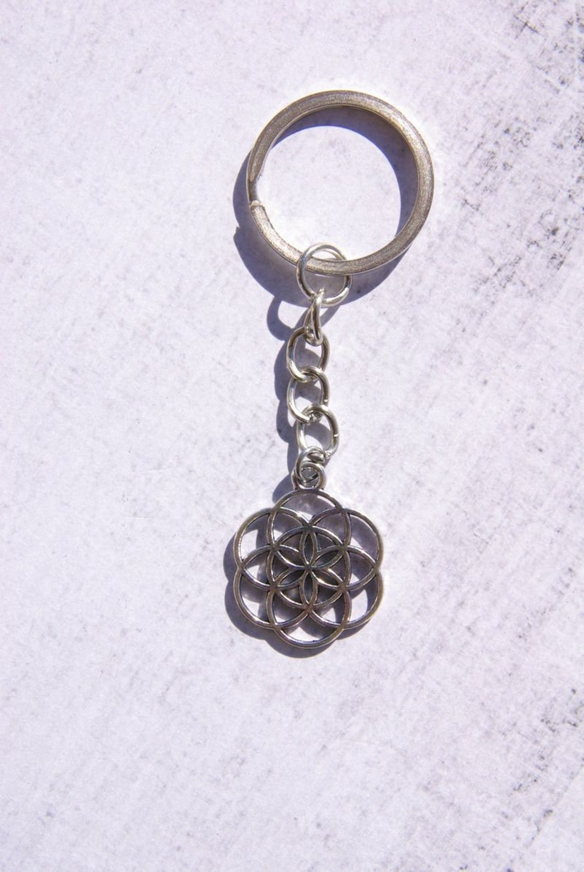 Sacred Key Chain Seed of Life Sacred Geometry Keychain, Flower of Life Amulet Spiritual ...