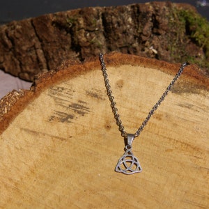 Celtic knot Tiny Trinity charm necklace, Celtic Knot Triquetra Pendant, amulet spiritual talisman protection Triskel Jewelry gifts for men image 4
