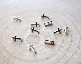 10/50 Pcs Slide Charms Cross diy jewelry making, Tibetan Style Alloy in Cadmium Free & Lead Free, Size 15.5x4x5mm, hole inner 11x2mm