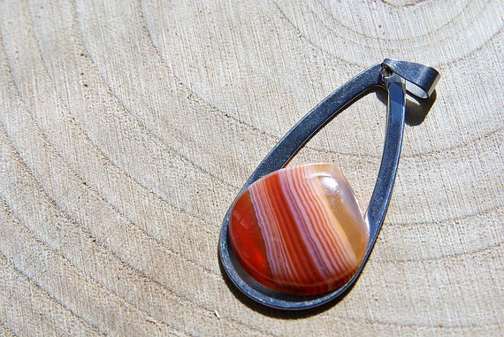 Natural Sardonix Jewelry, Gemstone Necklace, Pendant Cabochon, Sardonix Gift for Her, birthstone