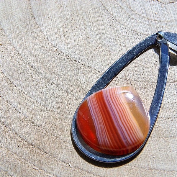 Natural Sardonix Jewelry, Gemstone Necklace, Pendant Cabochon, Sardonix Gift for Her, birthstone