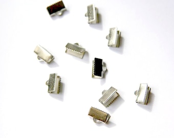 10/50 pcs Brass Ribbon Ends diy jewelry making, Lead Free Cadmium Free and Nickel Free, Size 10x7, hole 1x3mm