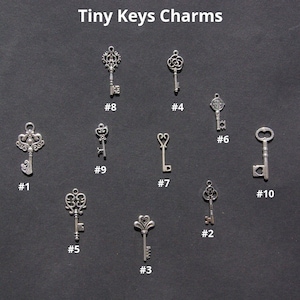 Tiny Key Charms Necklace Personalized gift for girlfriend, Key pendant Amulet Jewelry gift for best friend