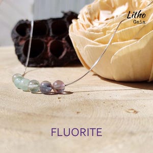 Fluorite Grade A Bar Necklace bridemaids gifts, Dainty 925 Sterling Silver Crystal, wedding jewelry gifts, energy healing crystals