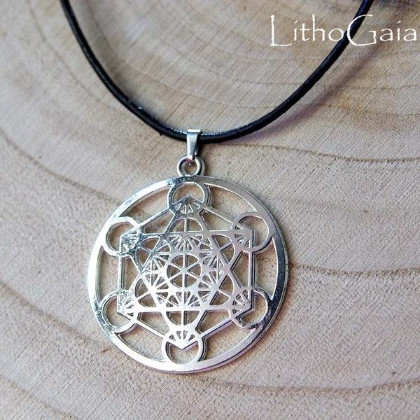 Collier Metatron, Bijoux spirituels Merkaba, Chakra Amulette Cadeau pour lui, Talisman Géométrie sacrée, pendentif Méditation