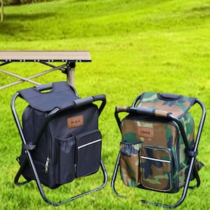 Personalized Embroidered Cooler Chair Backpack, Custom Fishing & Outdoor Gift for Men