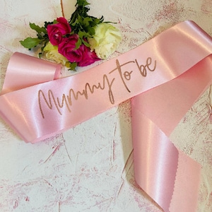 Ceinture de baby shower en or rose, maman à ceinture, maman à ceinture, jeux de baby shower, idées de baby shower, petite fille