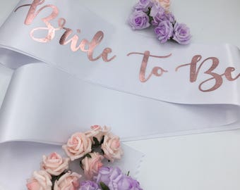 Rose gold Hen Party Sash, Bachelorette Party Sash - Black Rose Gold White rose gold Sash, Hen night, hen do, Bride to be