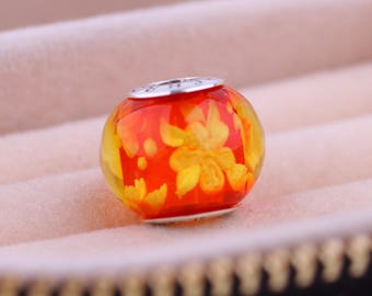 Gemstone Charm by Chronicles, “Summer Flowers”, Charm for Bracelets, Jewelry for Women, Carved Gemstone, Unique gift for Her