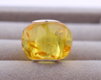 Royal Amber Charm by Chronicles, Unique natural caramel shade amber charm with organic inclusions, Unique gift for her