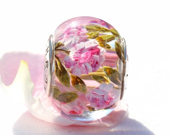 Charm “Garden Roses” by Chronicles, Charm for Bracelets, Charm fits Pandora/Trollbeads Unique gift for Her, Floral Collection