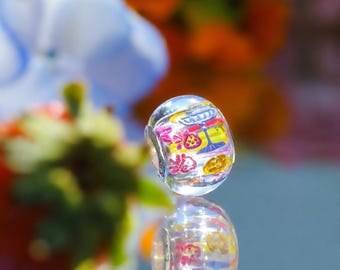 Girls’ Party Charm by Chronicles Amber Family, Handmade Carved Charm for Bracelet, Special Edition Birthday Bead