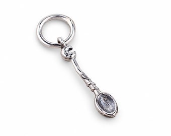 Witch's Spoon - Chronicles Amber Handmade Silver Charm, Fits European Style bracelets, Unique Halloween Jewelry