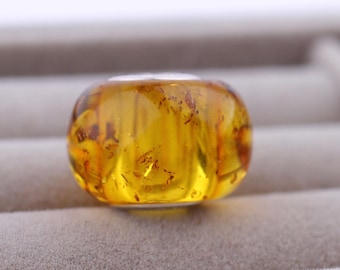 Royal Amber Charm by Chronicles, Unique natural caramel shade amber charm with organic inclusions, Unique gift for her