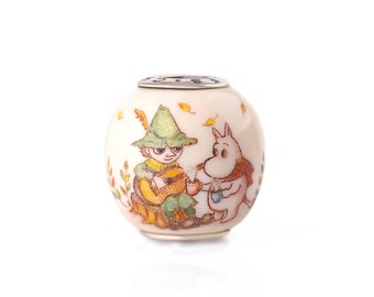 Exclusive charm “Tea Ceremony with Moomin and Snufkin”, Eco-friendly Alternative to Ivory,  Chronicles Charm, Unique Gift for Her