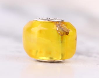 Royal Amber Charm by Chronicles, Unique natural milky shade amber charms with organic inclusions, Unique gift for her