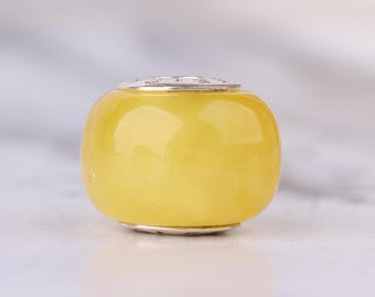 Royal Amber Charm by Chronicles, Unique natural milky shade amber charms with organic inclusions, Unique gift for her