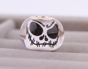 Jack – Handmade Chronicles Amber Carved Charm, Fits European Style Bracelets, Unique Halloween Gift for Her