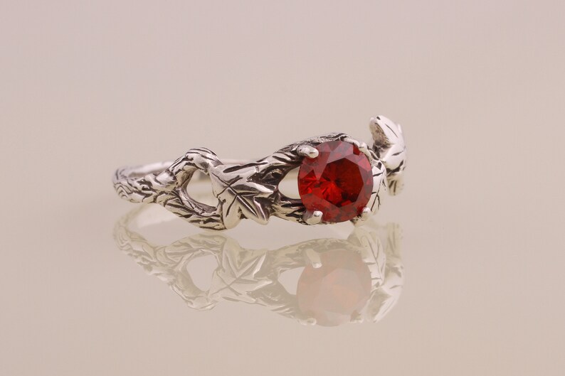 Hand Made Women Silver Ring Perfect Engagement Present Gift fo Her Custom Jewelery Oak Leaves Sterling Silver Ring by Chronicles