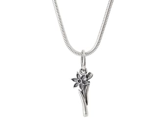 Narcissus Flower- Sterling Silver Charm by Chronicles, Let Yourself Bloom collection, Charm for necklace, Unique Gift for Her.